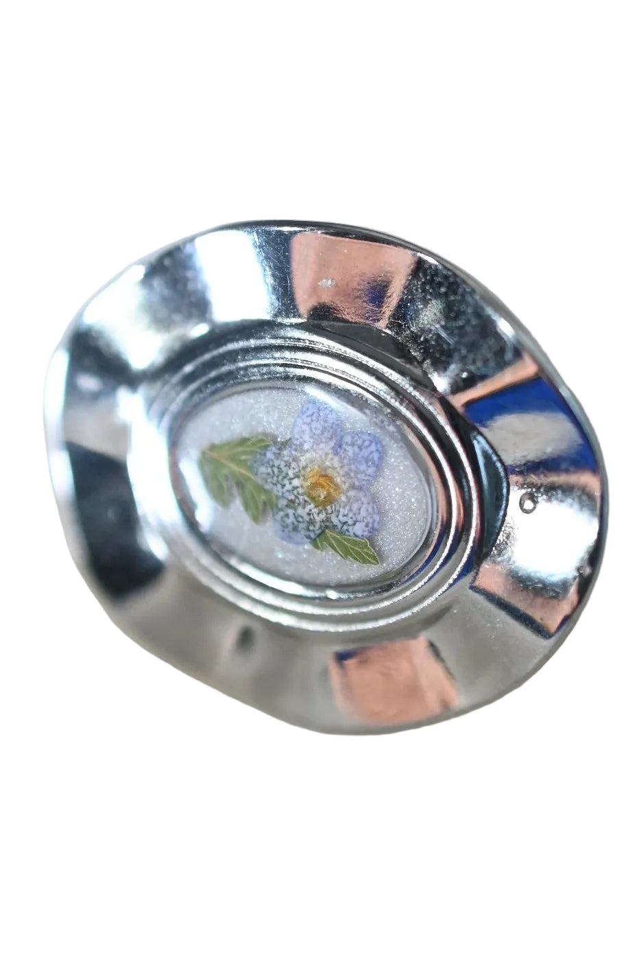 Silver Flower+Fern Ring