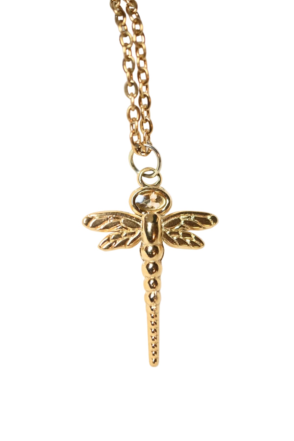 Gold Dragonfly Necklace
