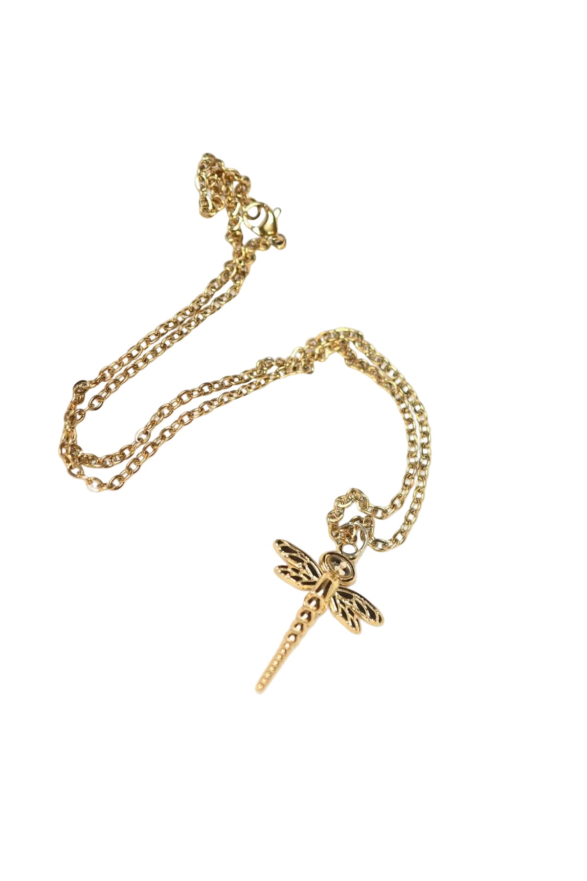 Gold Dragonfly Necklace