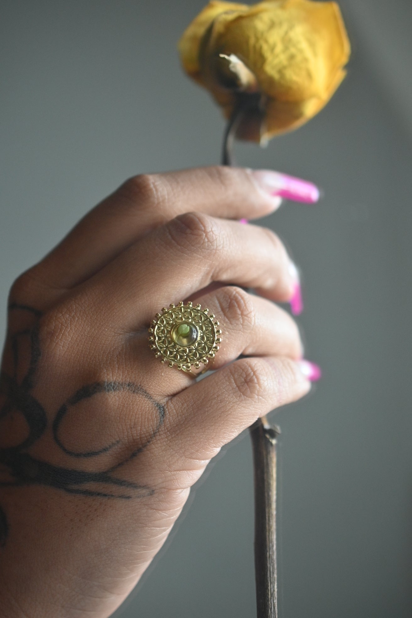 Gold FL Mustard Ring