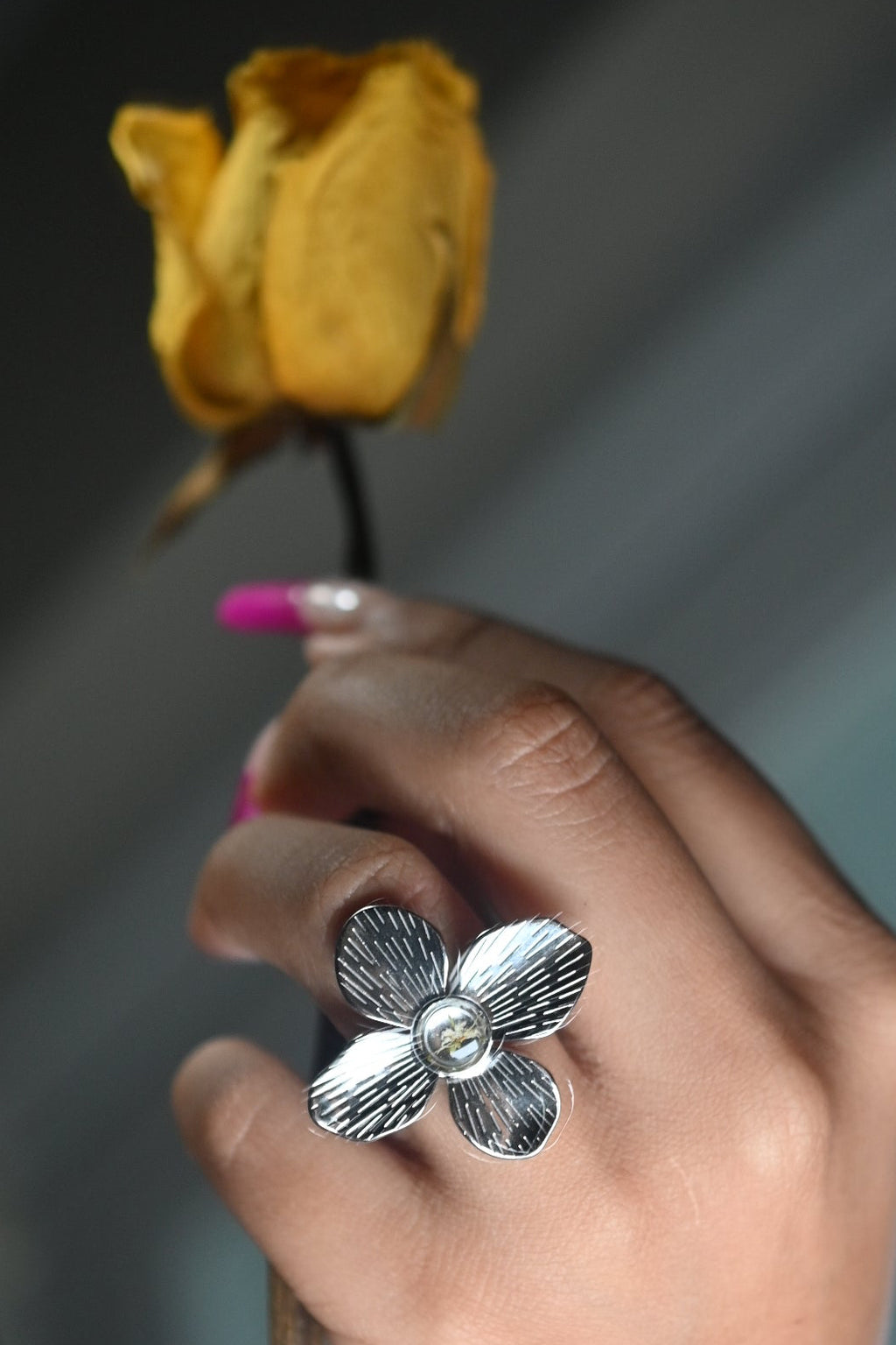 Silver Wildflower Ring