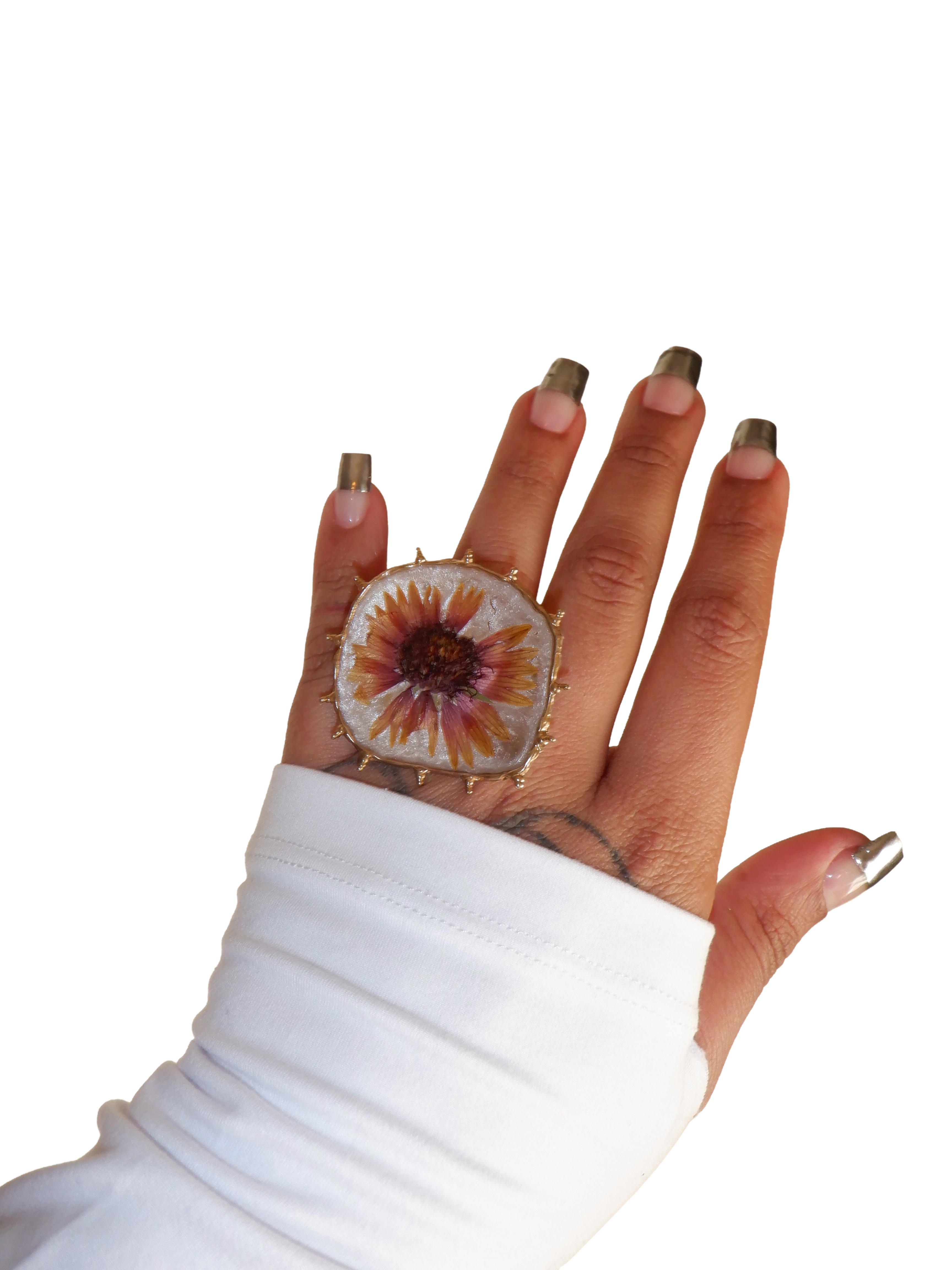 001 Flower Shield Ring