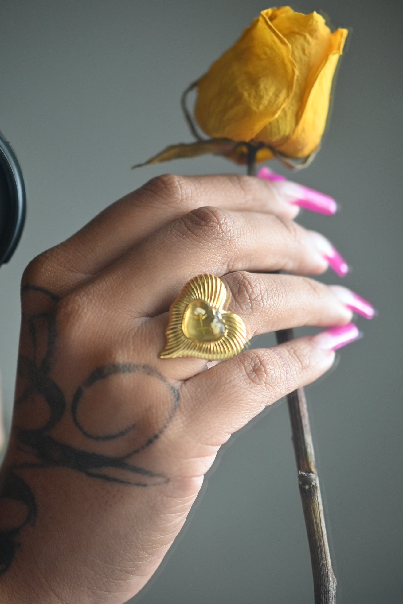 Gold Carrot Flower Ring