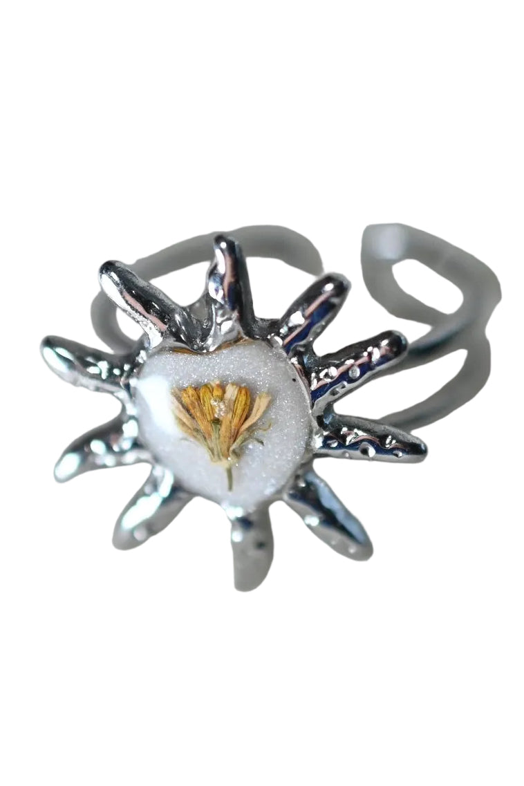 Silver Wildflower Ring