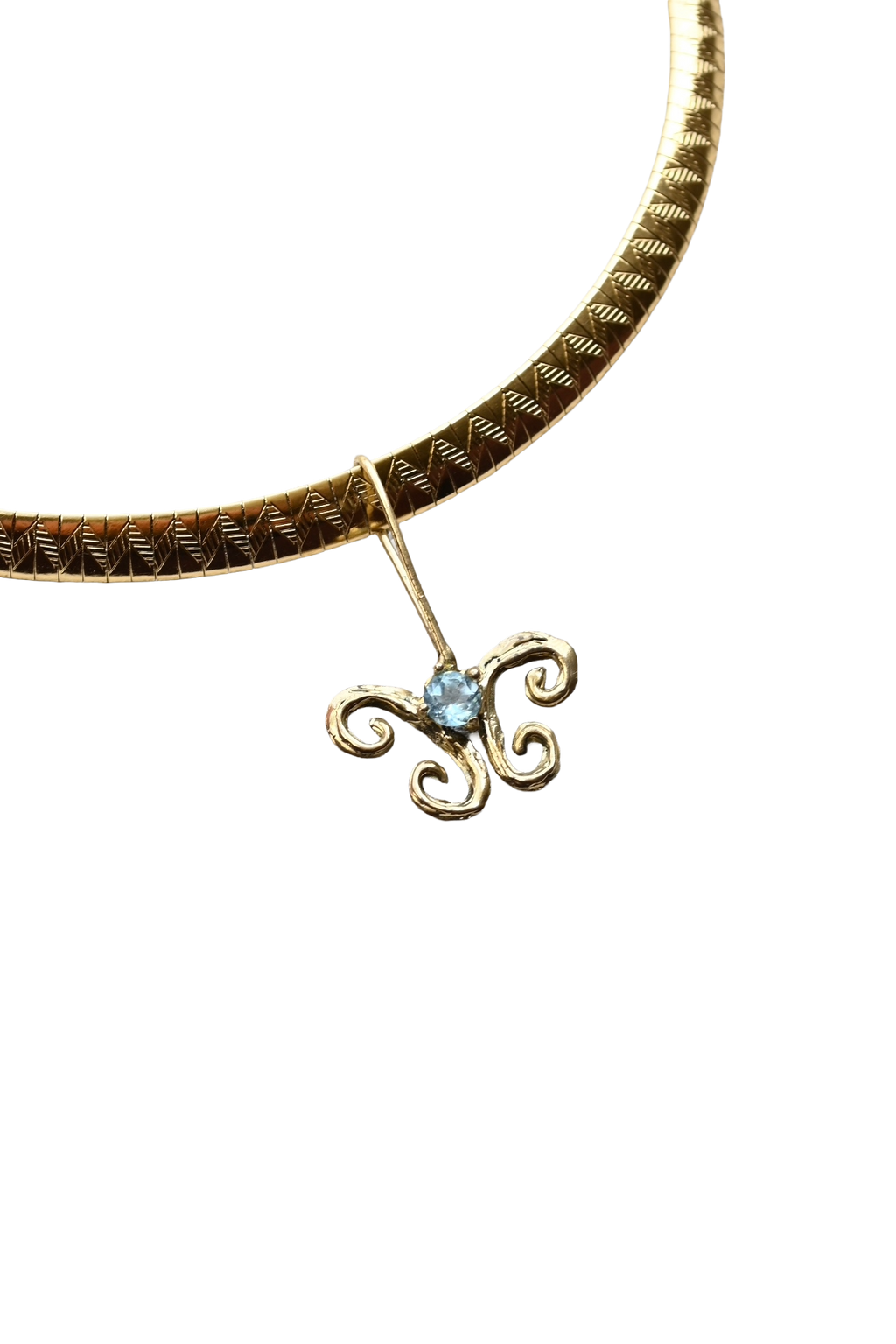 aquamarine butterfly necklace