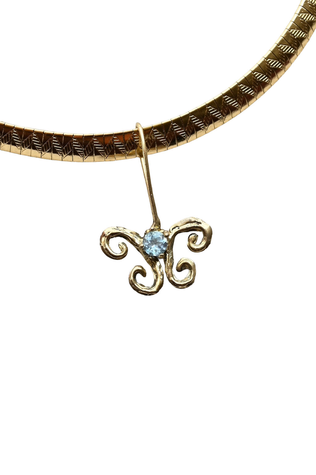 aquamarine butterfly necklace