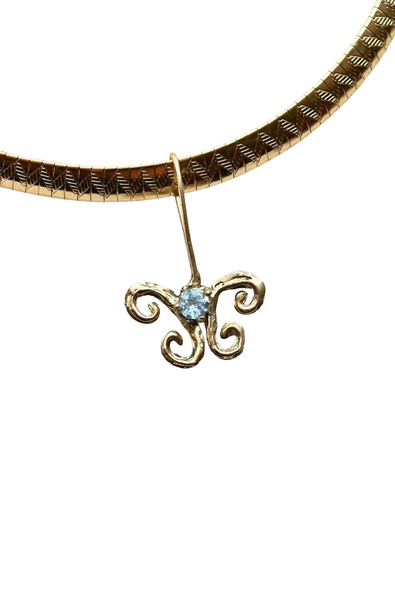 aquamarine butterfly necklace