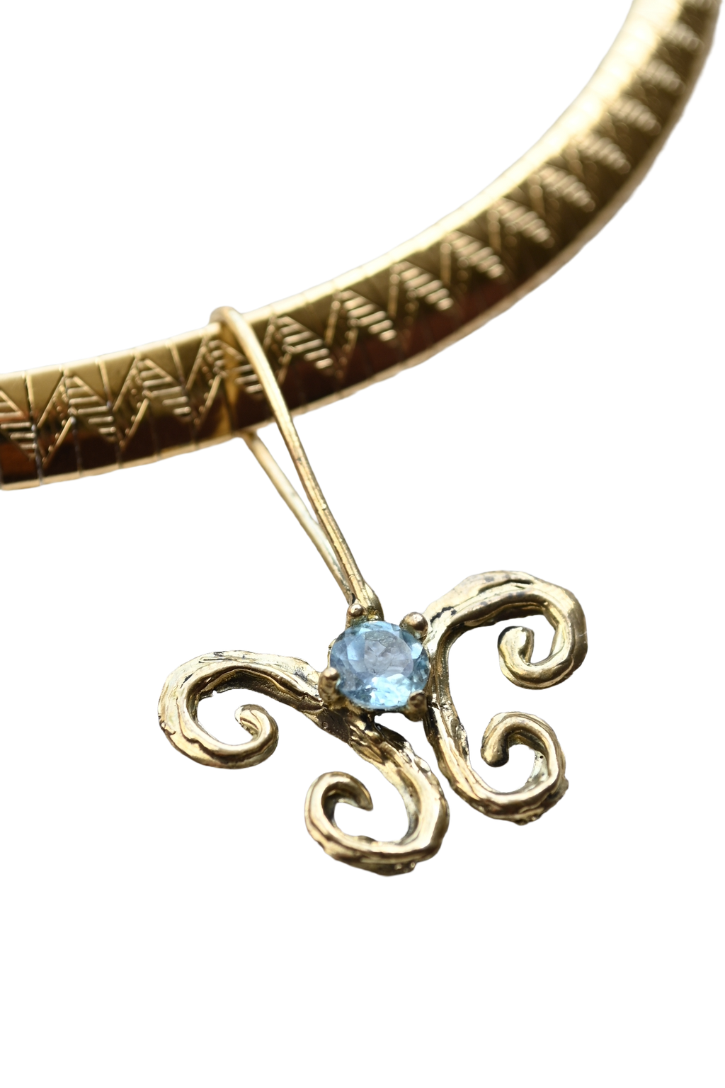 aquamarine butterfly necklace
