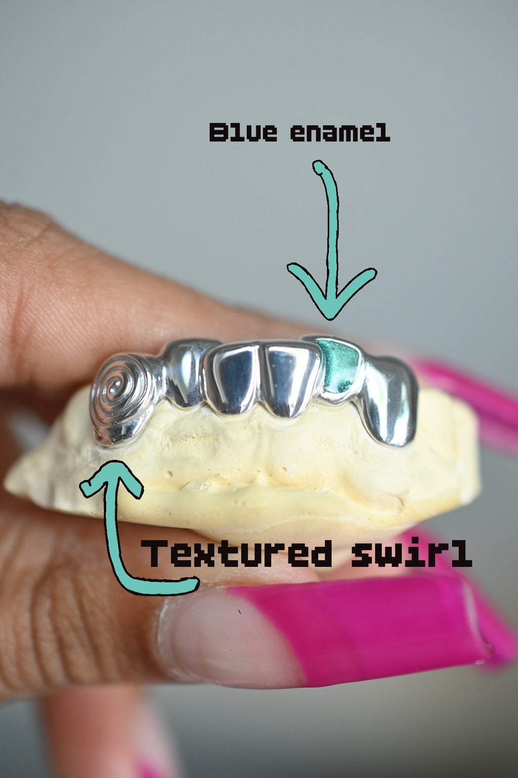 Swirl + Blue Enamel Grillz