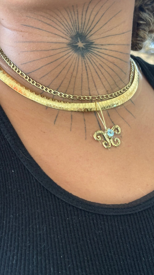 aquamarine butterfly necklace