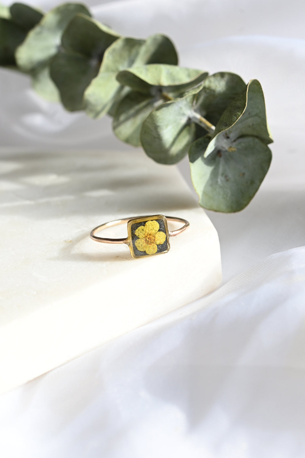 Cocoa Yellow Blossom Ring